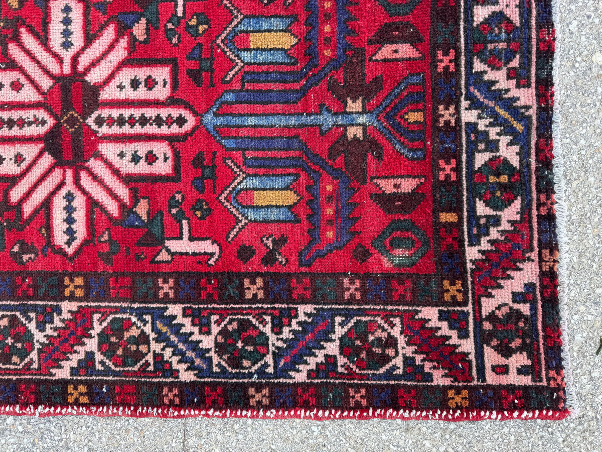 Handmade 3x12 Natural Runner Rug: Boho Hallway Decor, Persian Design