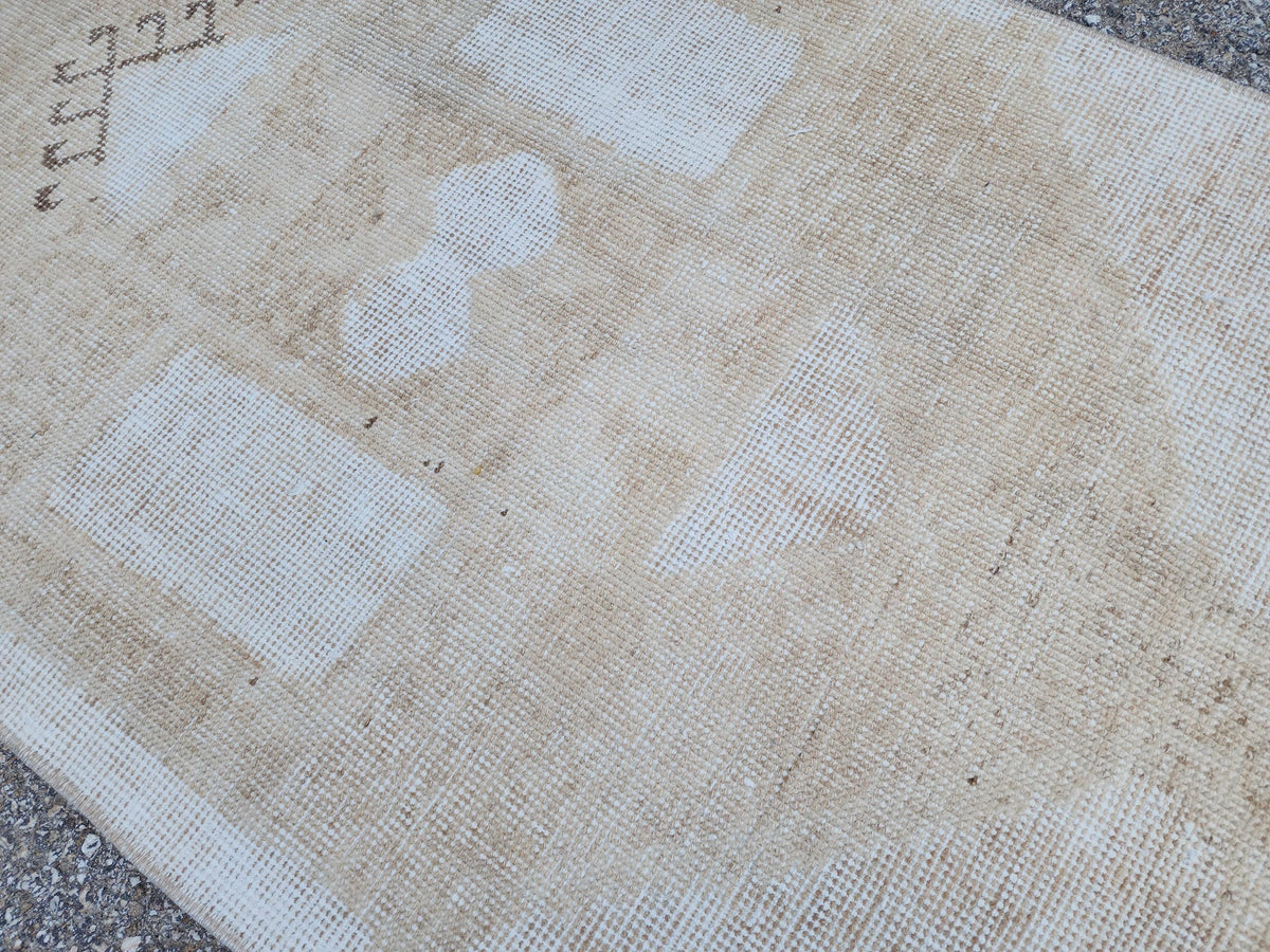 2x12 Muted Oushak Turkish Runner Rug: Boho Hallway Decor