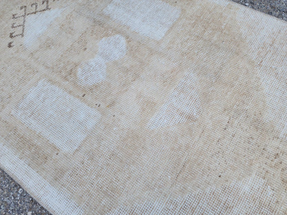 2x12 Muted Oushak Turkish Runner Rug: Boho Hallway Decor