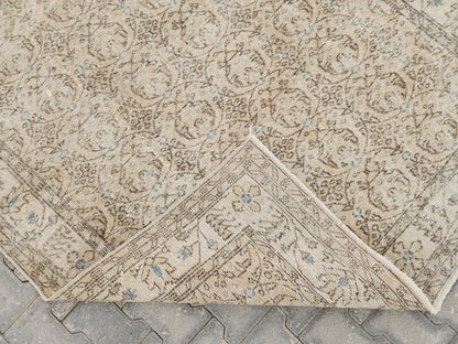 Handwoven Turkish Oushak Rug: 5x9 Wool & Cotton Area Rug