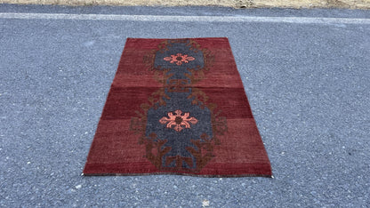 4x6 Small Decor Rug, Home Rustic Mini Decor, Up Cycled Wool