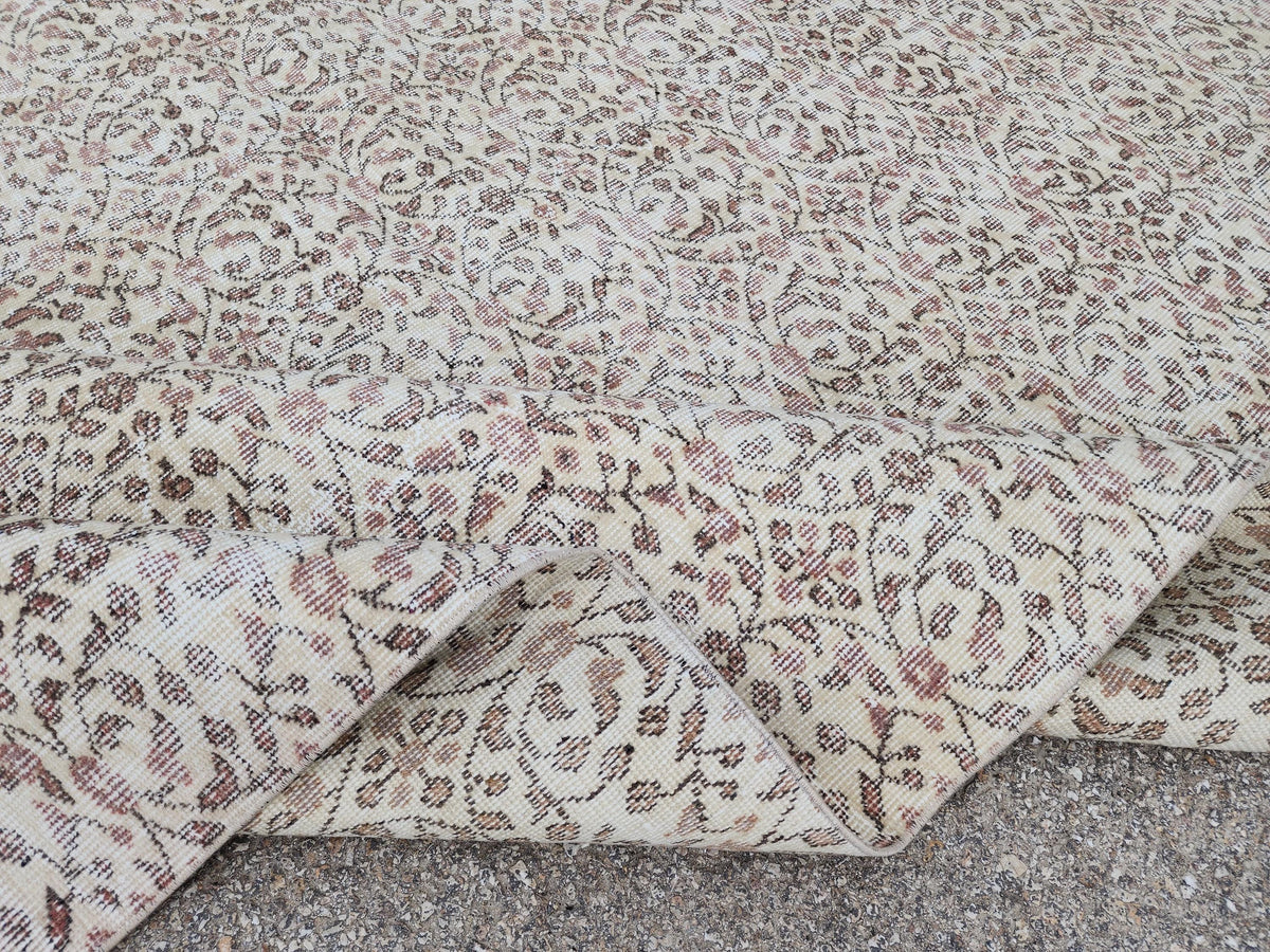 Oushak Area Rug 6x10, Turkish Hand Made Carpet, Oriental Boho Decor