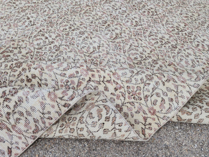 Oushak Area Rug 6x10, Turkish Hand Made Carpet, Oriental Boho Decor