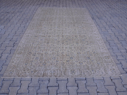6x10 Vintage Turkish Oushak Rug: Handwoven Wool & Cotton