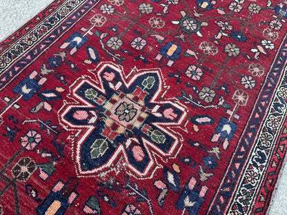 Hand Knotted Rustic 3x9: Persian Antique Red, Home Decor