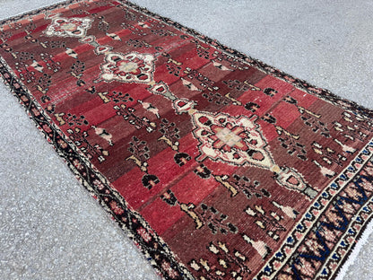 4x9 Vintage Home Rug: Hand Knotted, Persian Wool Runner Rug