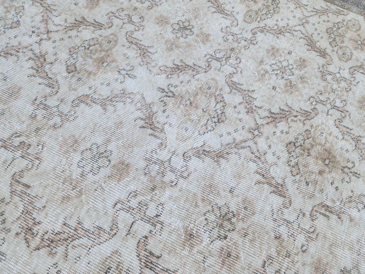 4x7 Oushak Small Rug, Neutral Turkish Hand Woven, Bohem Home Decor