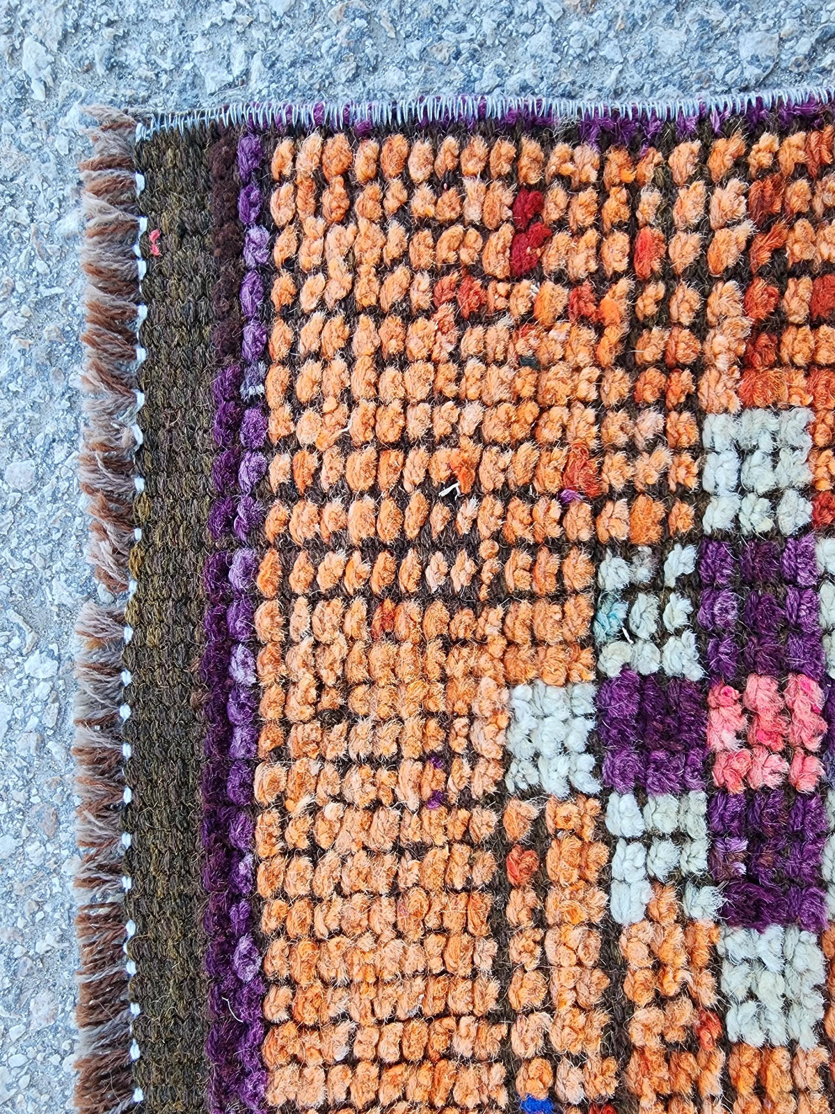 3x10 Herki Runner Rug, Hand Knotted Up Cycled Wool, Home Decor, Kitchen Decor