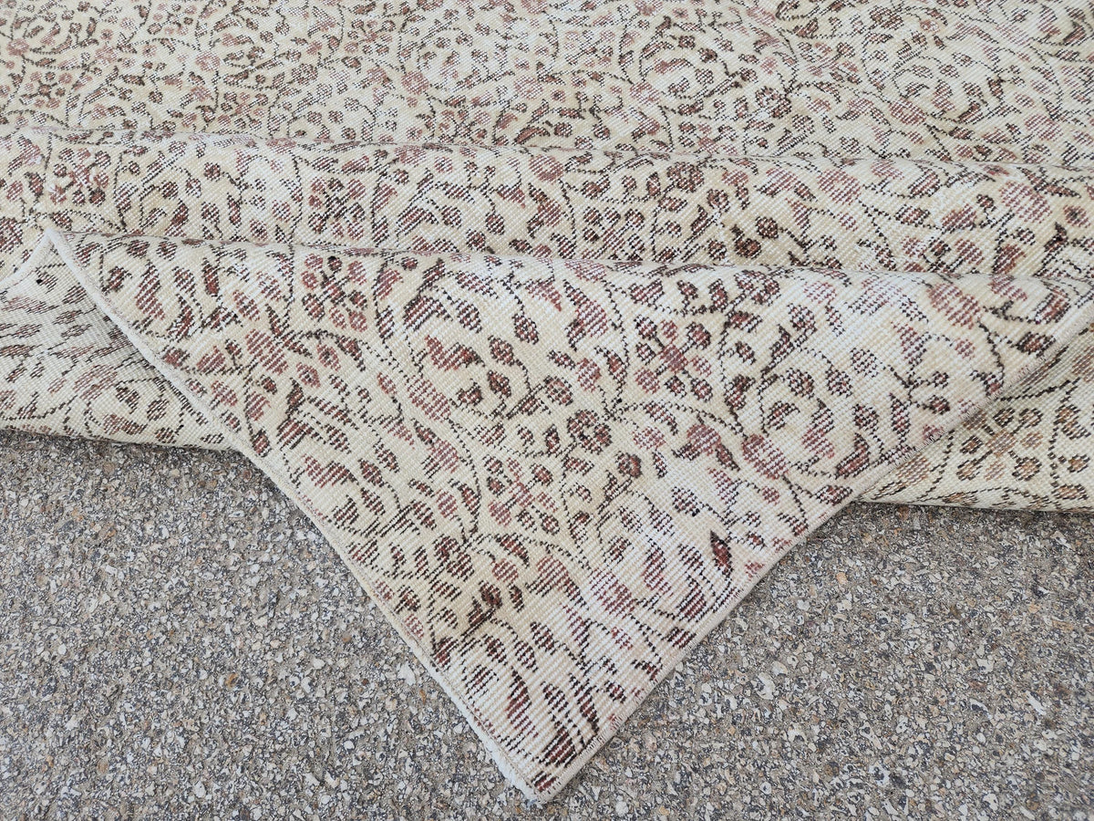 Oushak Area Rug 6x10, Turkish Hand Made Carpet, Oriental Boho Decor