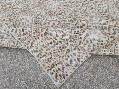 Oushak Area Rug 6x10, Turkish Hand Made Carpet, Oriental Boho Decor