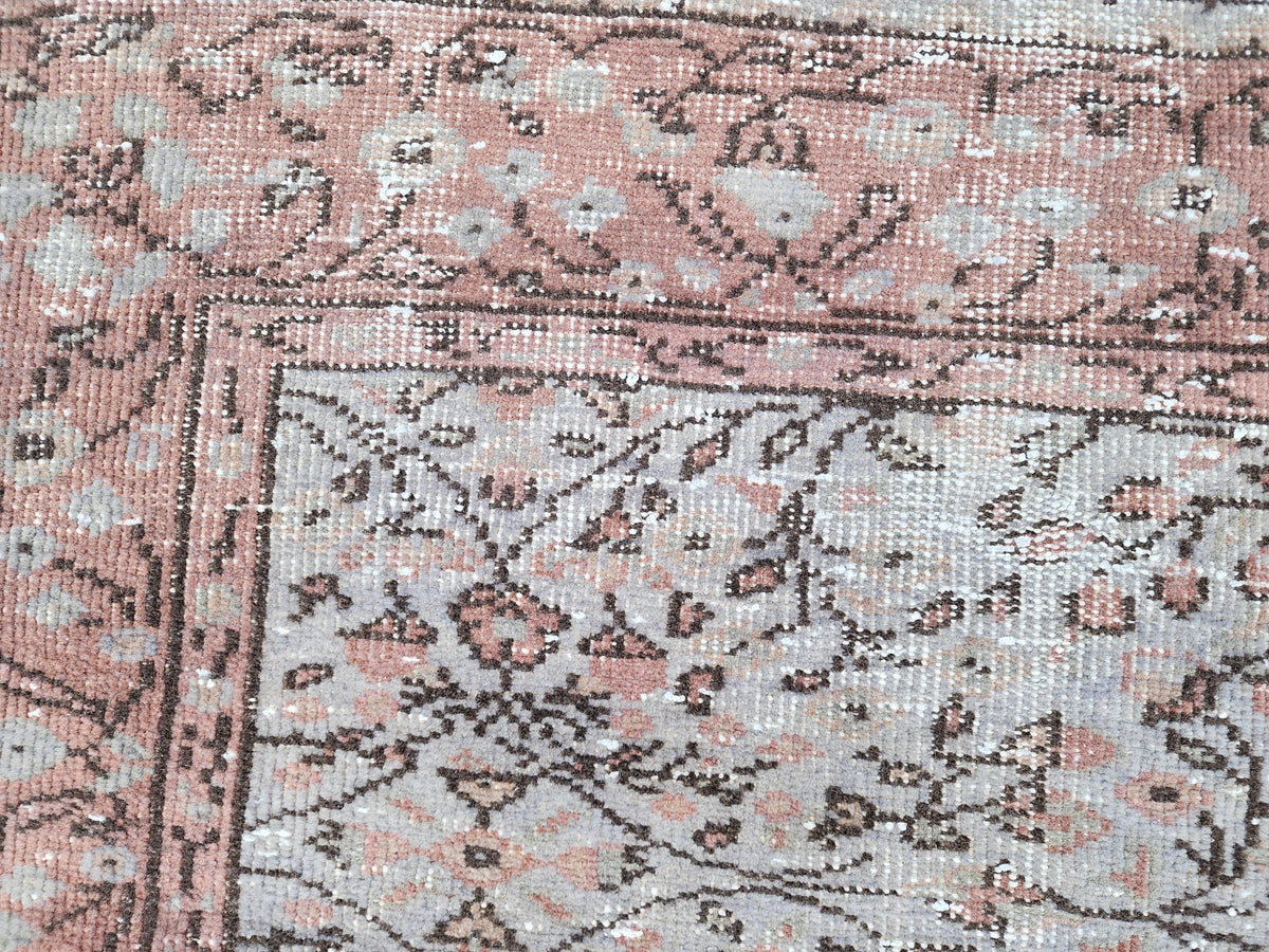 Gray Area Rug 5x9, Turkish Hand Made Carpet For Dining Room Decor, Boho Decor