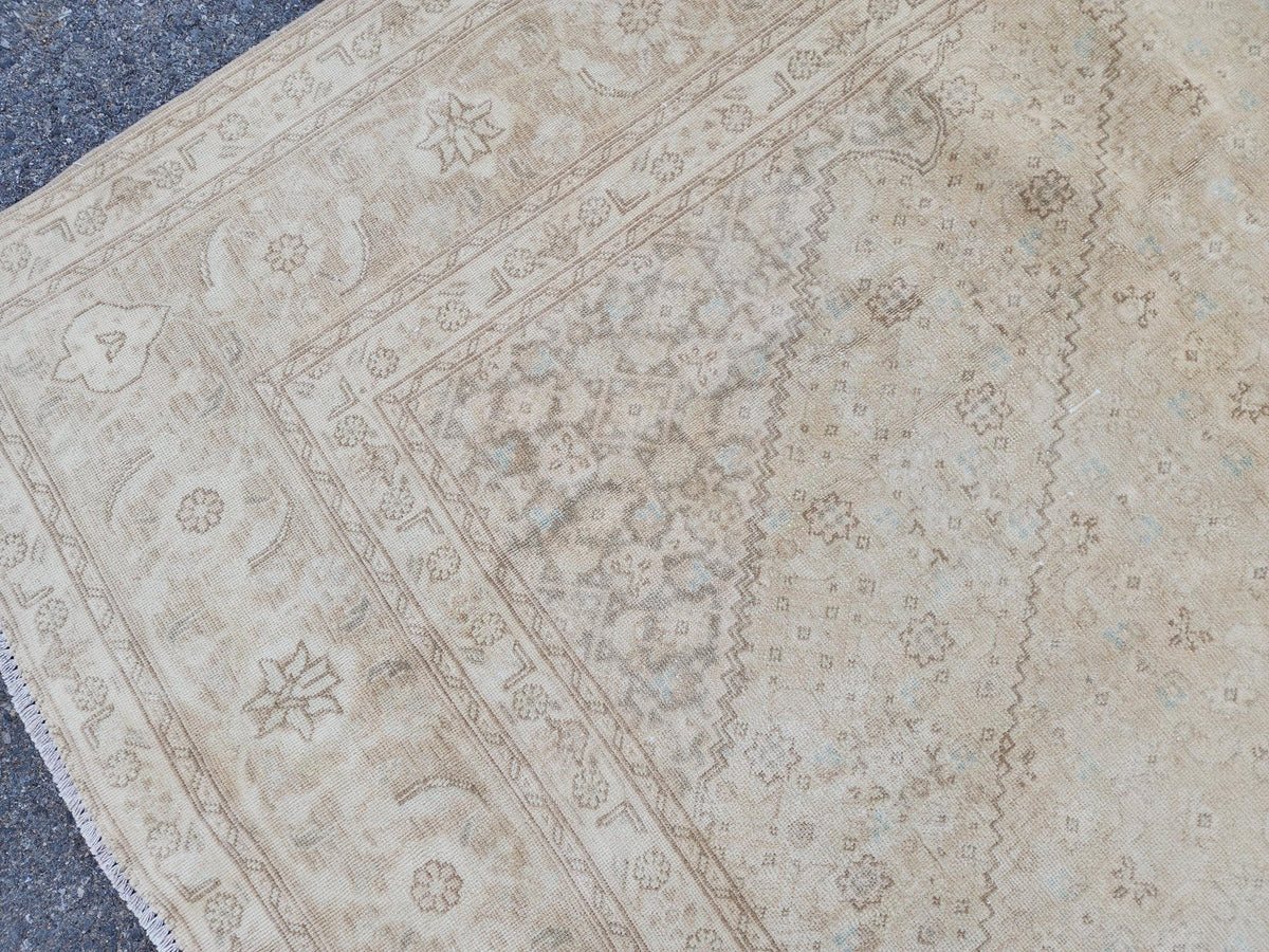 9x12 Neutral Wool Area Rug, Oriental Bohemian Decor, Beige And Brown Wool