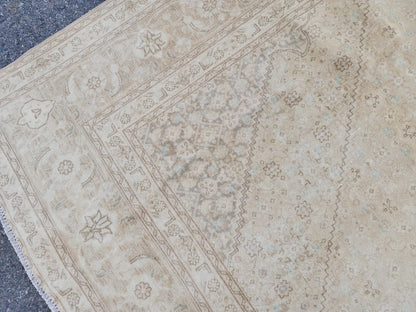 9x12 Neutral Wool Area Rug, Oriental Bohemian Decor, Beige And Brown Wool