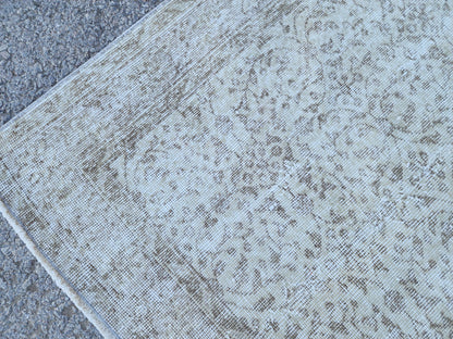 Neutral Wool Rug 3x6: Hand Made, Turkish Beige Decor, Kitchen Design