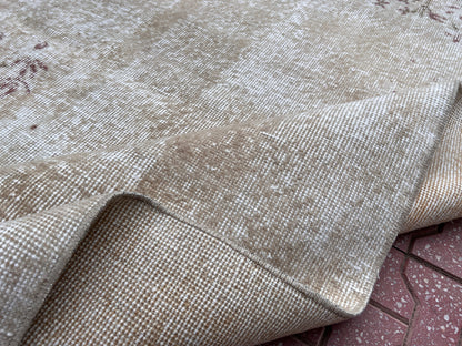 Handwoven Turkish Oushak Rug 3x6: Wool & Cotton Blend