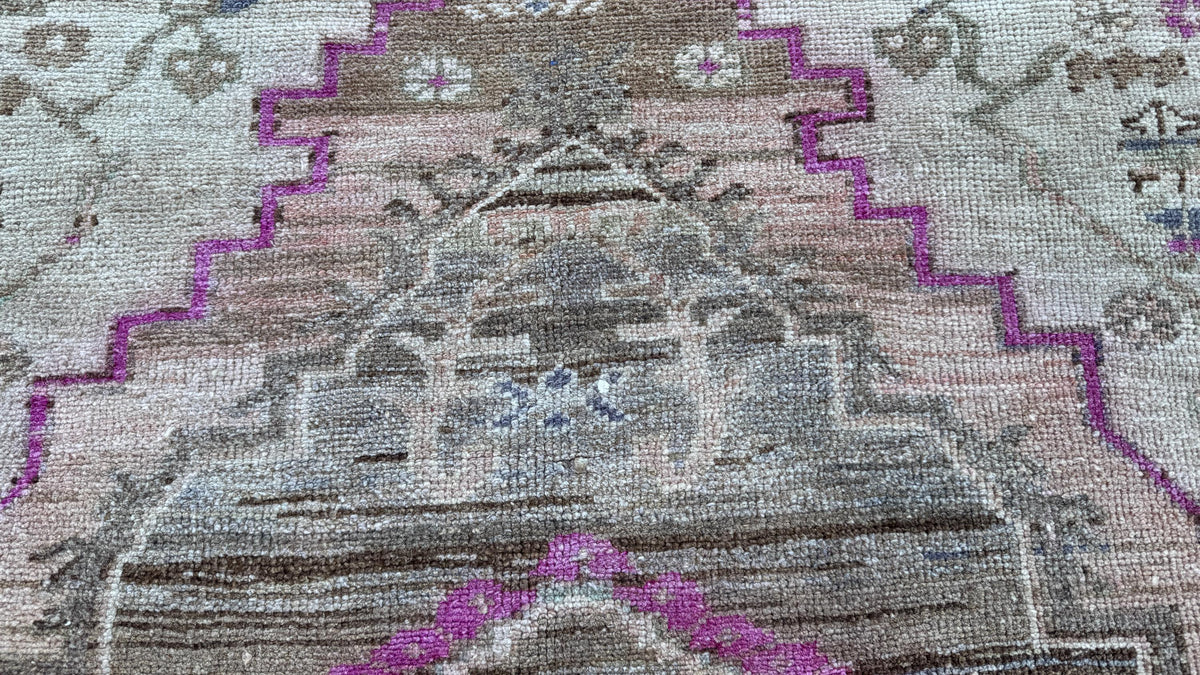 3x4 Boho Kars Rug, Hand Knotted Up Cycled Wool, Farmhouse Decor