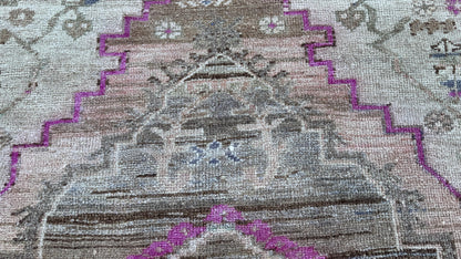 3x4 Boho Kars Rug, Hand Knotted Up Cycled Wool, Farmhouse Decor