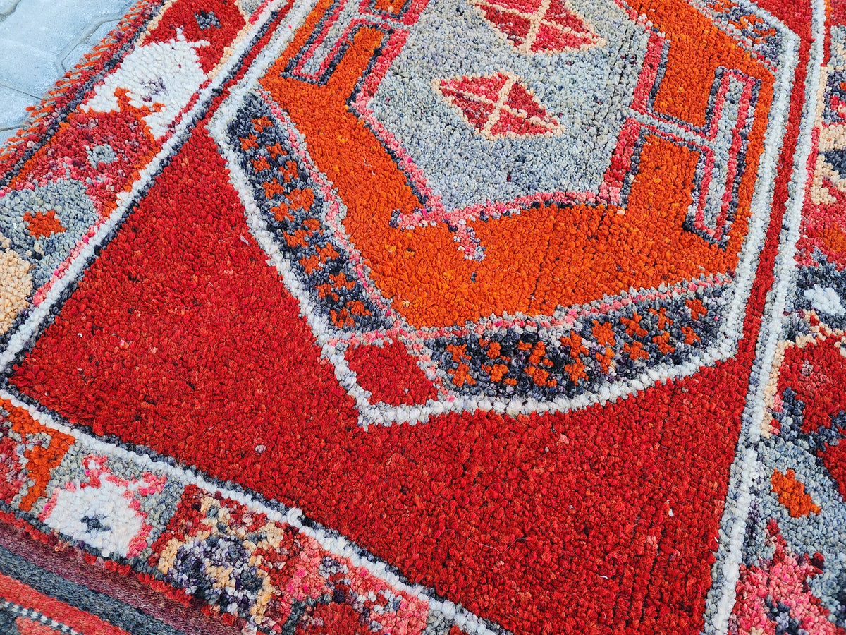Vintage Herki Wool Runner Rug 3x11: Bohemian Hallway Rug