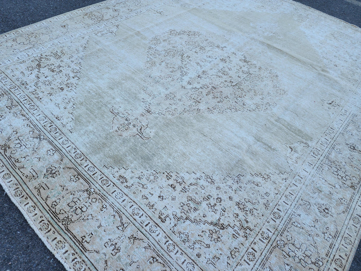 10x12 Muted Neutral Rug, Oversize Carpet For Living Room Decor, Beige Cream and Brown