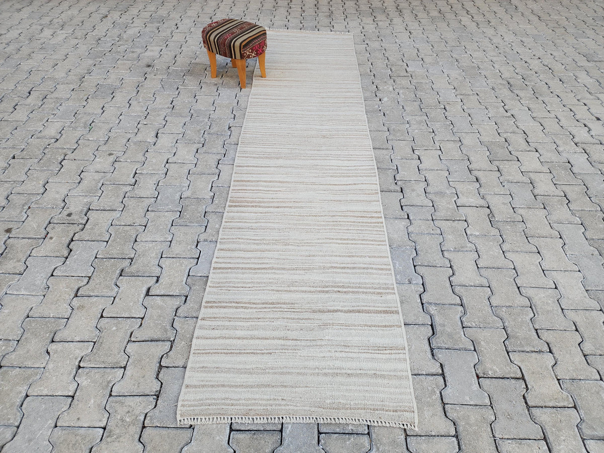 2x11 Handwoven Turkish Kilim: Rustic Hallway Runner, Farmhouse Decor