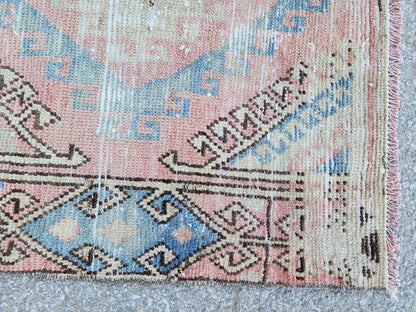 Anatolian Rug 3x7, Turkish Hand Knotted Rustic Decor, Oriental Boho Decor