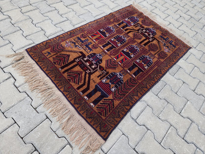 3x5 Tribal Wool Rug: Traditional Oriental Decor