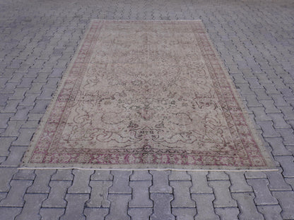6x10 Neutral Area Rug, Bohemian Home Decor, Beige Hand Made