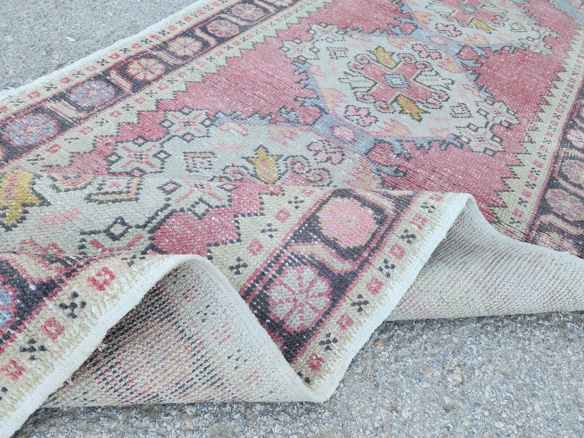 3x9 Kitchen Runner, Turkish Hand Woven Wool Rug, Eco Friendly, Farmhouse Decor