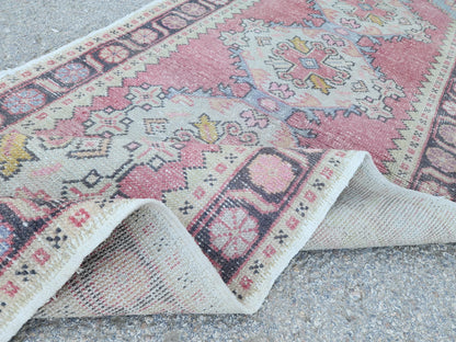 3x9 Kitchen Runner, Turkish Hand Woven Wool Rug, Eco Friendly, Farmhouse Decor