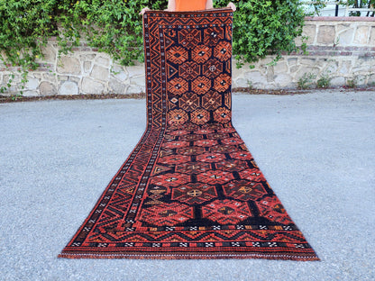 3x9 Boho Herki Runner Rug, Kitchen Decor, Living Room Decor, Hand Made Wool, Kitchen Decor