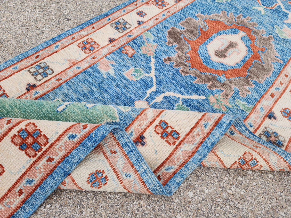 3x12 Oushak Runner Rug, Eco friendly Carpet, Home Hallway Decor, Up cycled Wool
