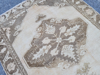 Turkish Runner Rug 4x11.7 ft, Malatya Hand Knotted Up Cycled Wool, Eco Friendly