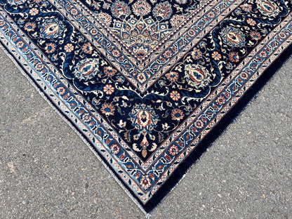 Vintage Oushak Rug 8x11: Hand Woven Turkish Wool Area Rug
