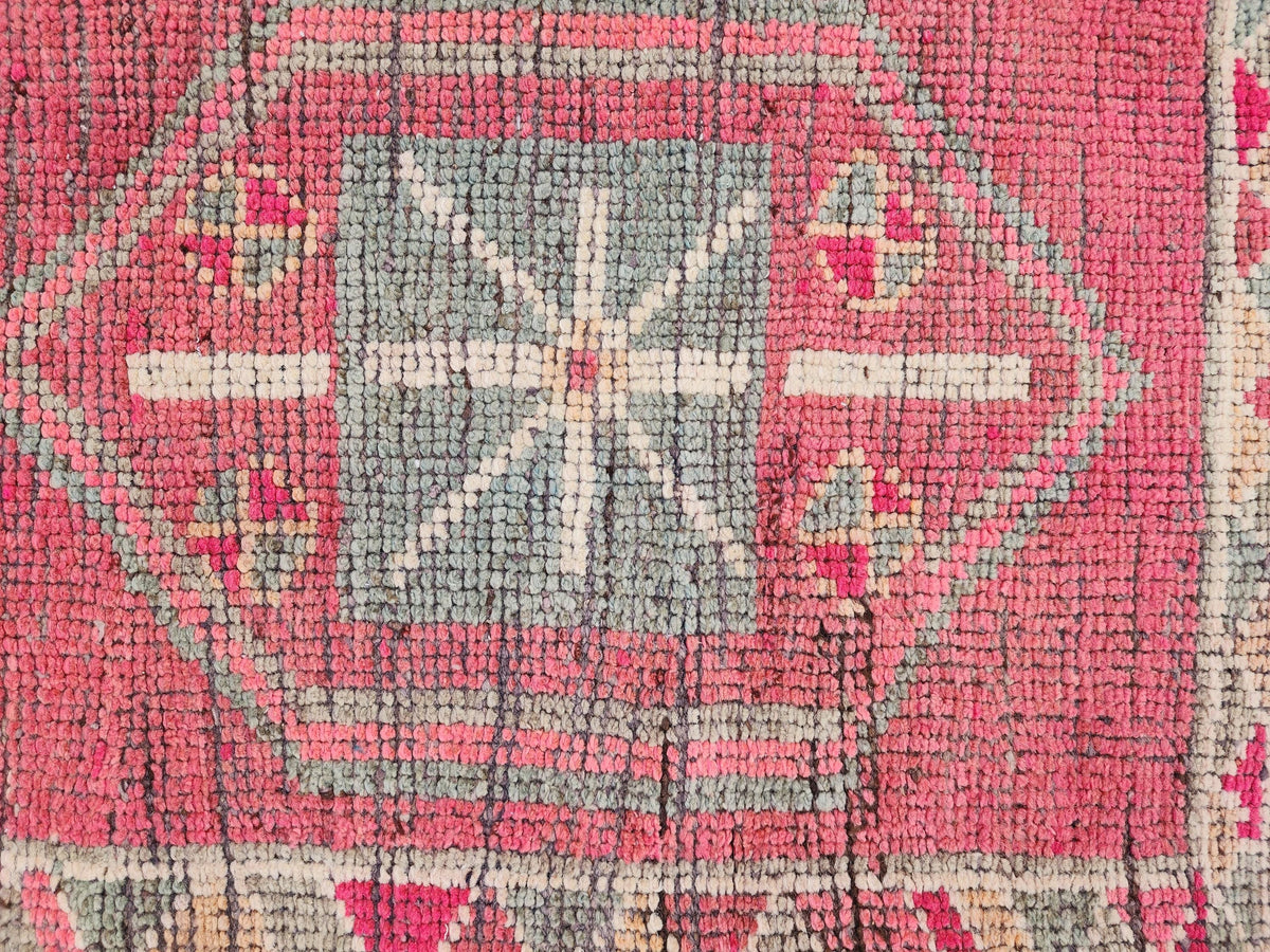 2x13 Herki Long Runner Rug, Hand Knotted Turkish Rug, Bohemian Hallway Decor
