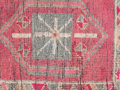 2x13 Herki Long Runner Rug, Hand Knotted Turkish Rug, Bohemian Hallway Decor