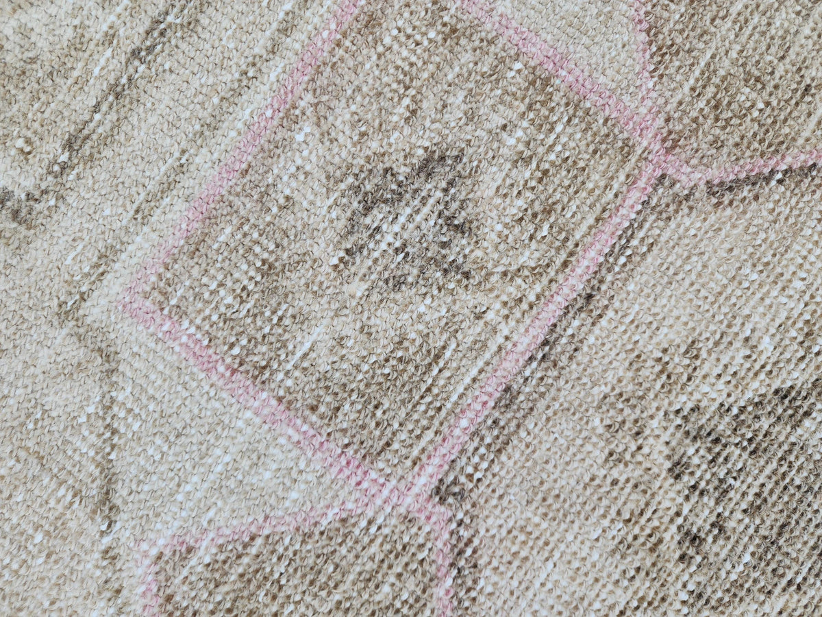 Neutral 3x12 Runner Rug, Turkish Hand Knotted Beige Wool Carpet, Hallway Boho Decor