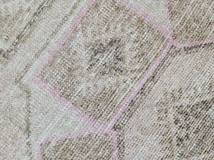 Neutral 3x12 Runner Rug, Turkish Hand Knotted Beige Wool Carpet, Hallway Boho Decor