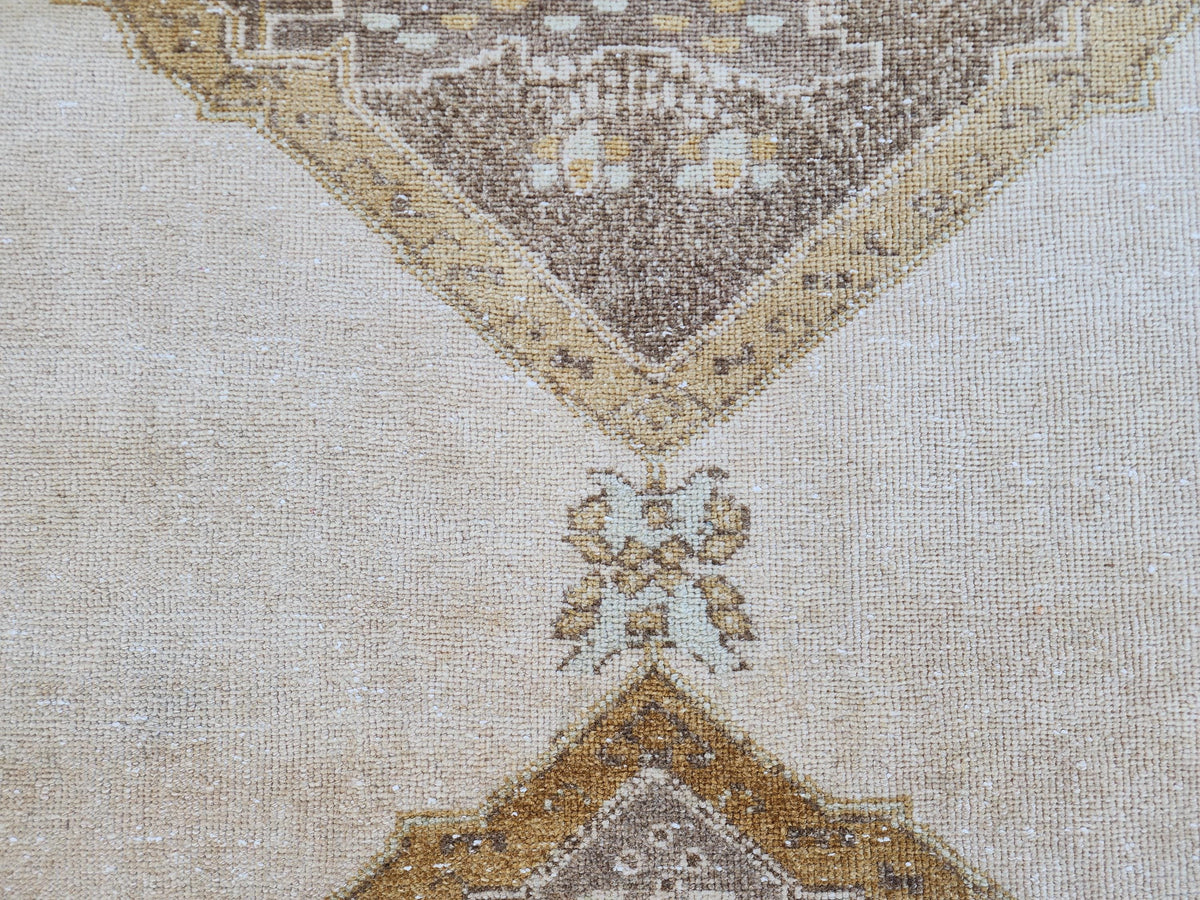 3x12 Area Runner Rug, Hand Knotted Rustic Decor,  Up Cycled Wool