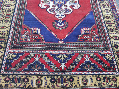 5x8 Vintage Oushak Rug: Hand-Knotted Oriental Wool Rug