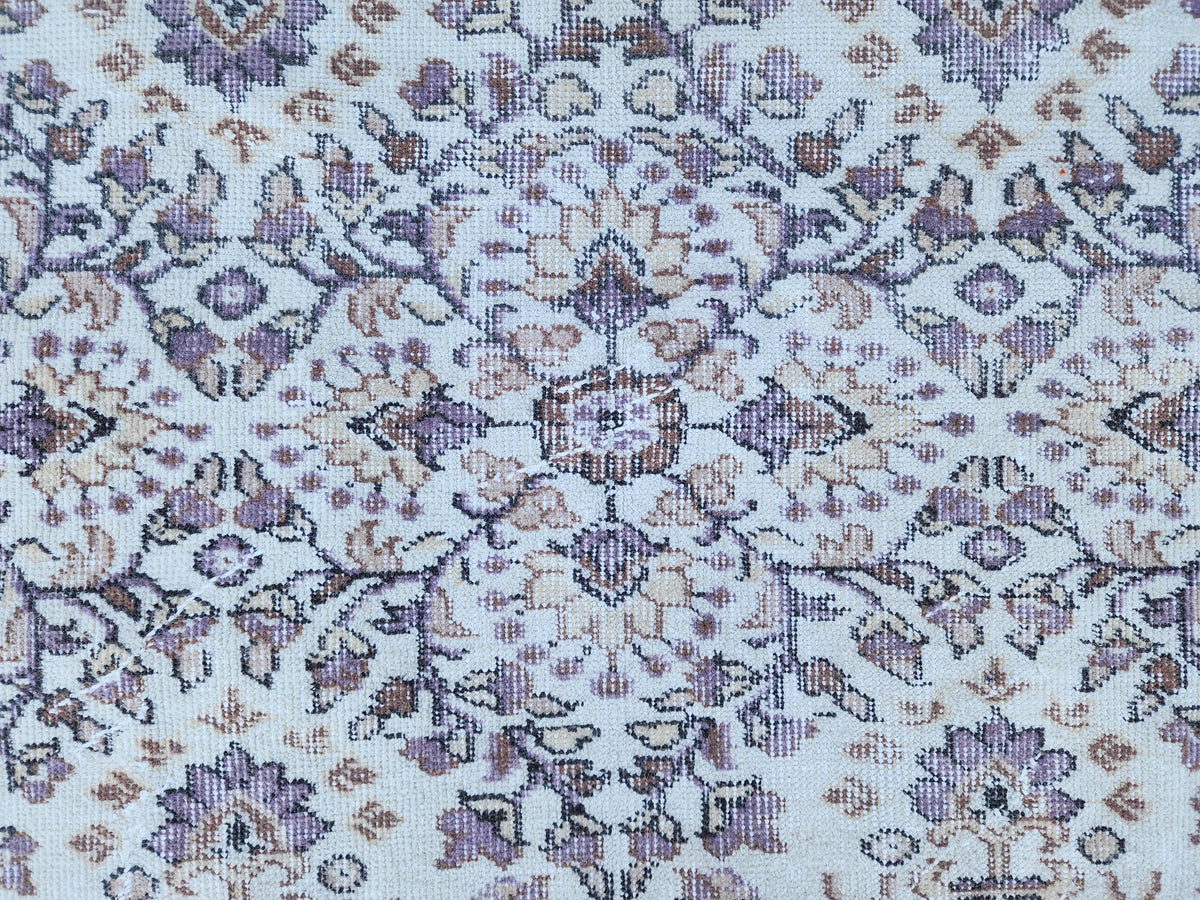 Oushak Neutral Rug 5x9, Turkish Beige Hand Made Carpet, Rustic Dining Room Decor