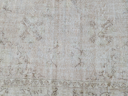 6x10 Neutral Boho Rug, Turkish Beige Hand Knotted, Dining Room Decor