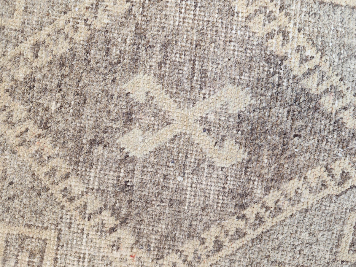 Neutral Wool Runner Rug 2.7x11 ft, Turkish Hand Knotted Beige and Brown, Home Kitchen Decor