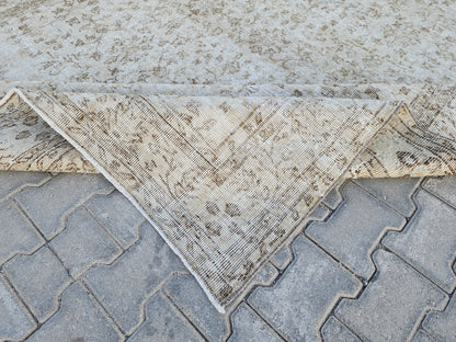 Wool Turkish Rug 6x10: Beige Isparta Rug, Muted Design