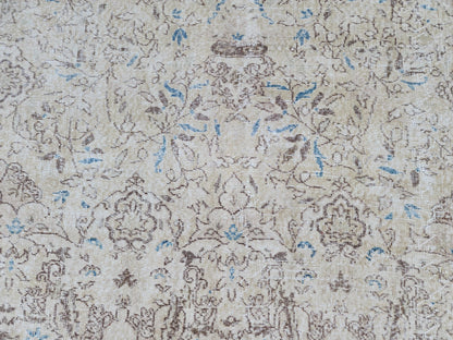 7x10 Oushak Rug: Handwoven Turkish Wool, Neutral Farmhouse Style
