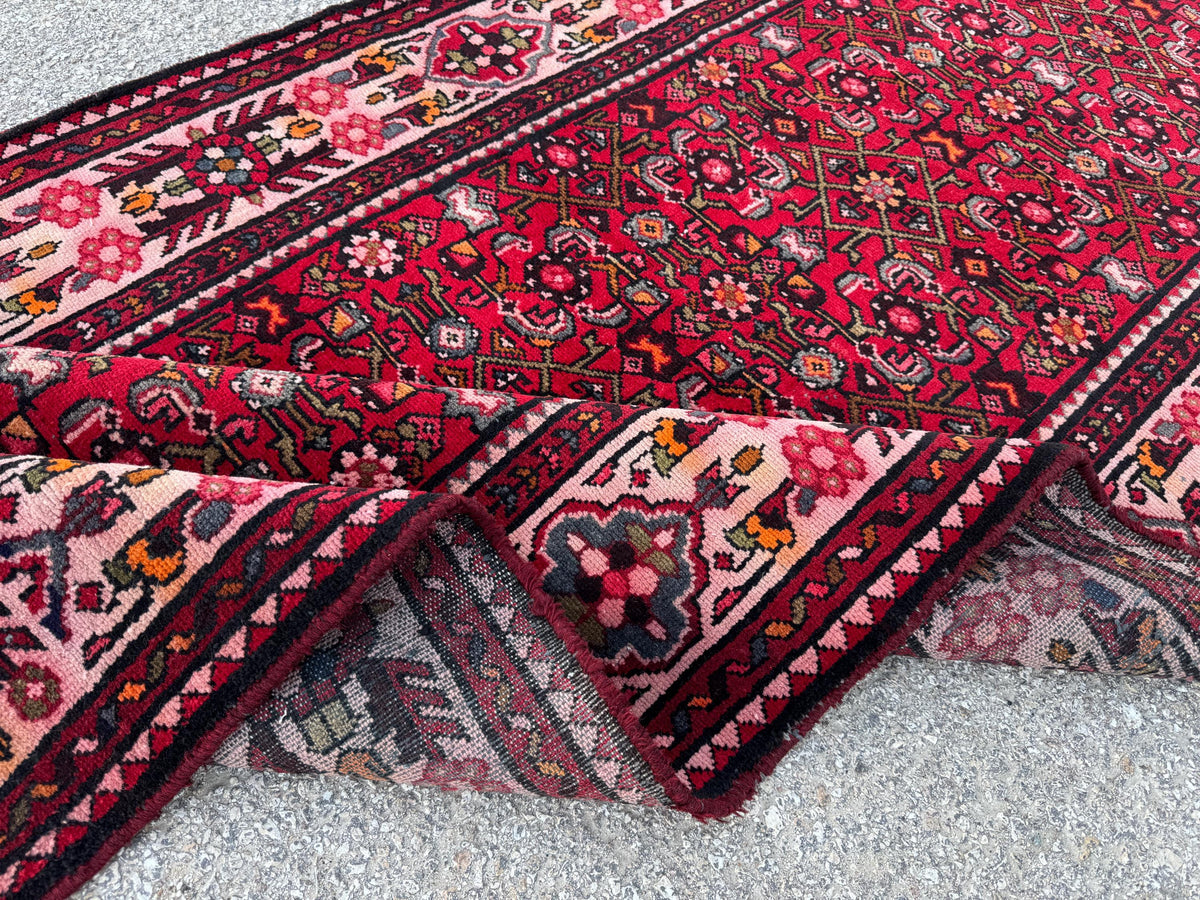 3x10 Red Wool Persian Runner Rug, Hand Knotted Hallway Decor
