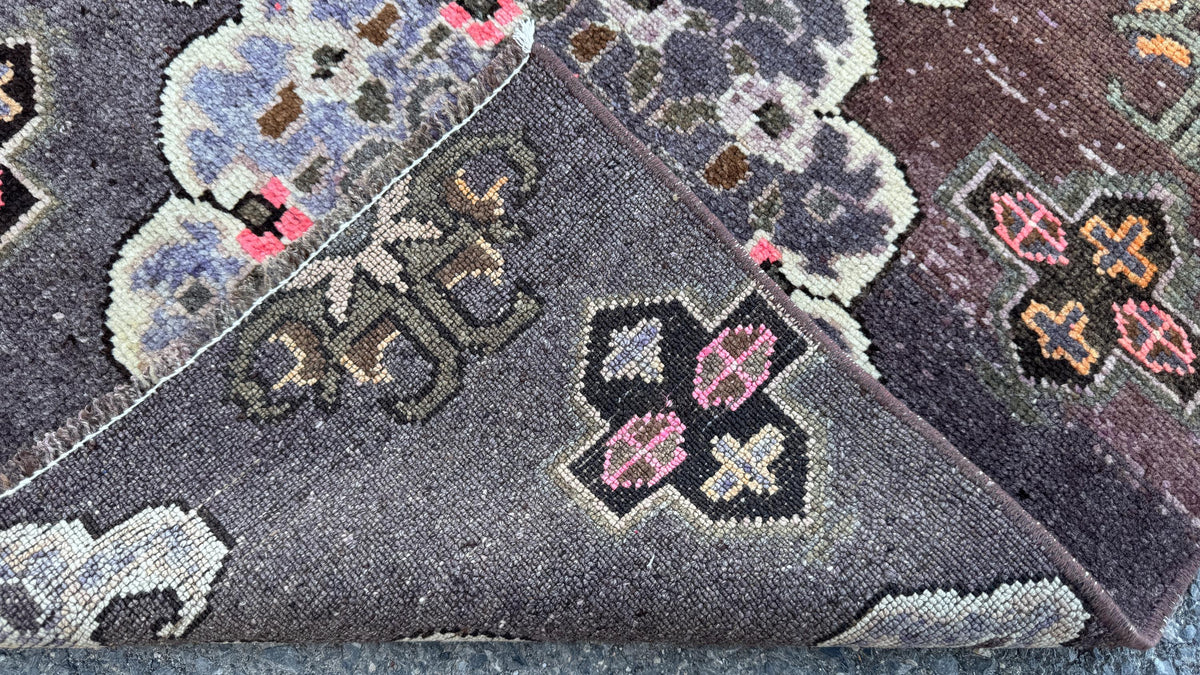 2x8 Kars Runner Rug, Hand Made Wool Rustic Decor, Brown and Beige