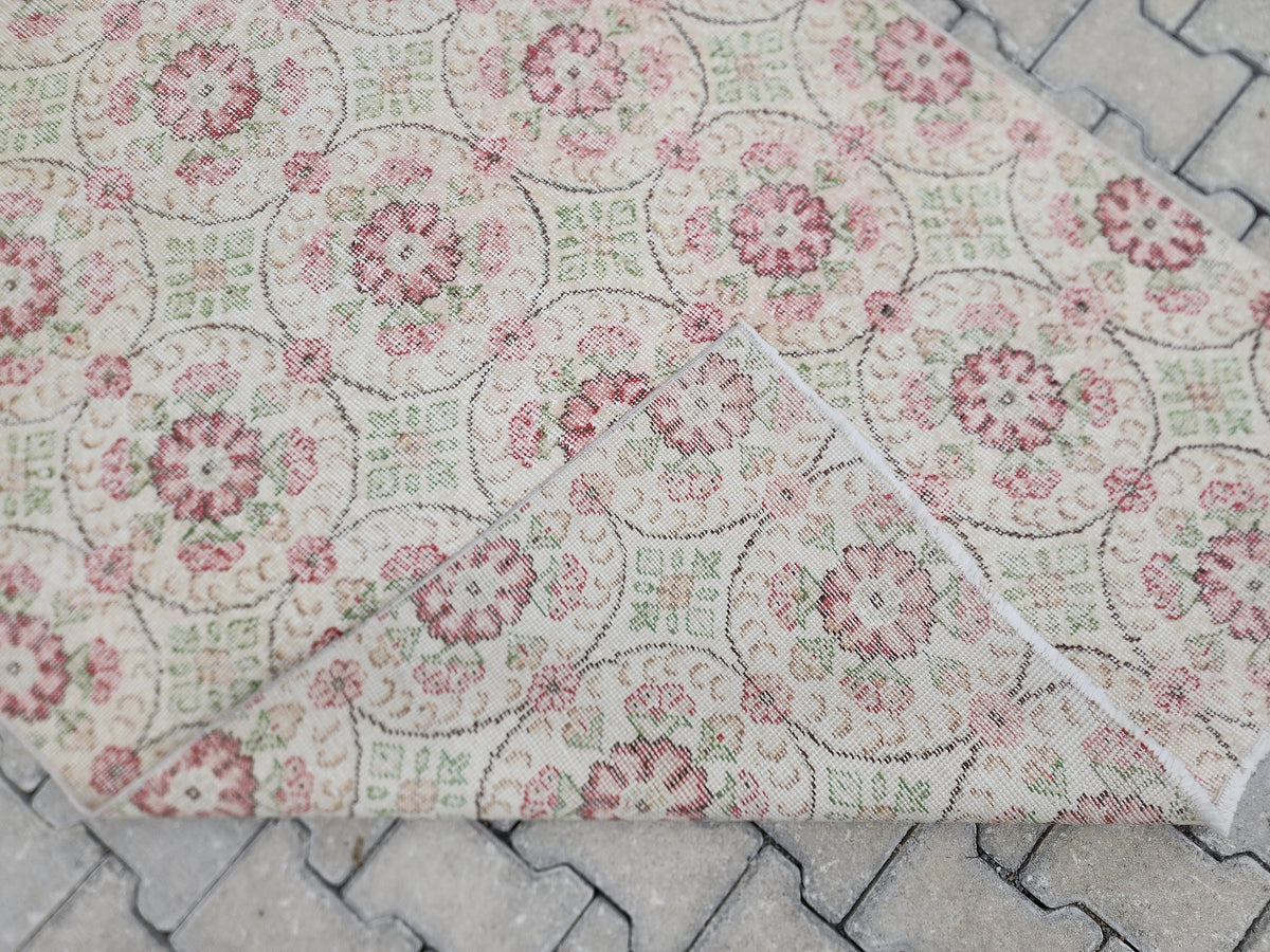 4x7 Handwoven Turkish Oushak Rug: Wool & Cotton Area Rug