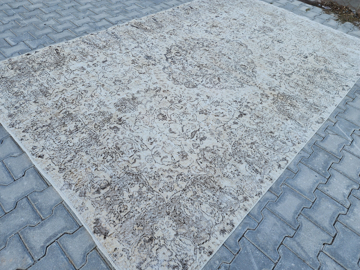 Oushak Rug 6x10, Home Living Room Decor, Turkish Boho Carpet