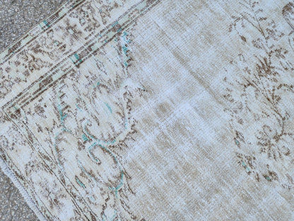6x9 Vintage Rug, Turkish Hand Made, Oushak Medallion Design, Eco Friendly