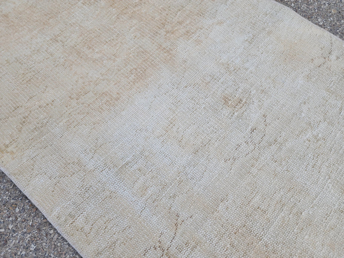 2x9 Neutral Wool Runner Rug, Handcrafted Hallway & Entryway Accent